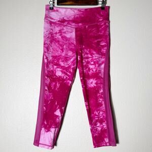 zyia | magenta tie dye cropped capri athletic women's leggings sz 8-10